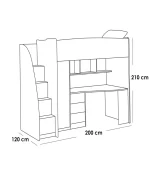 Two Levels Bed With Desk AFU 2LB4 - Image 2