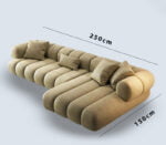 l shape sofa 250*150*80*85 Beige - Image 2