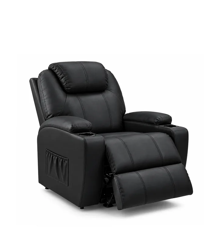 recliner Black leather chair 3 move - Image 1