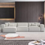 l shape sofa white gray
