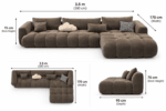 l shape sofa 350*170*75*95 brown - Image 3